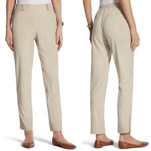 Chico’s Zenergy Ankle Zip Pants Pull On Elastic Waist Neema Fabric